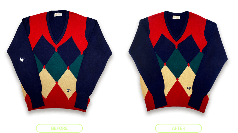 Gucci Sweater Repair - Before & After