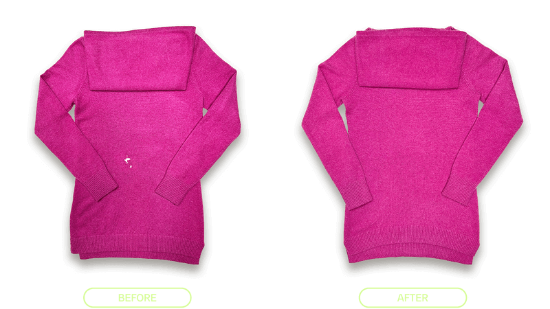 LL Bean Sweater Repair - Before & After