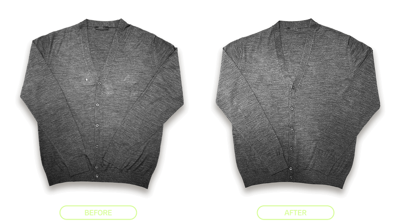 Prada Sweater Repair - Before & After